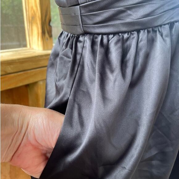 BCBGeneration Black Satin Mini Cocktail Dress Size 6. NEW - Picture 7 of 12